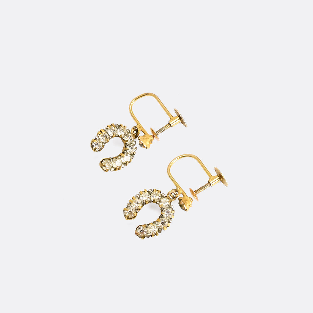 Edwardian Paste Horseshoe Earrings