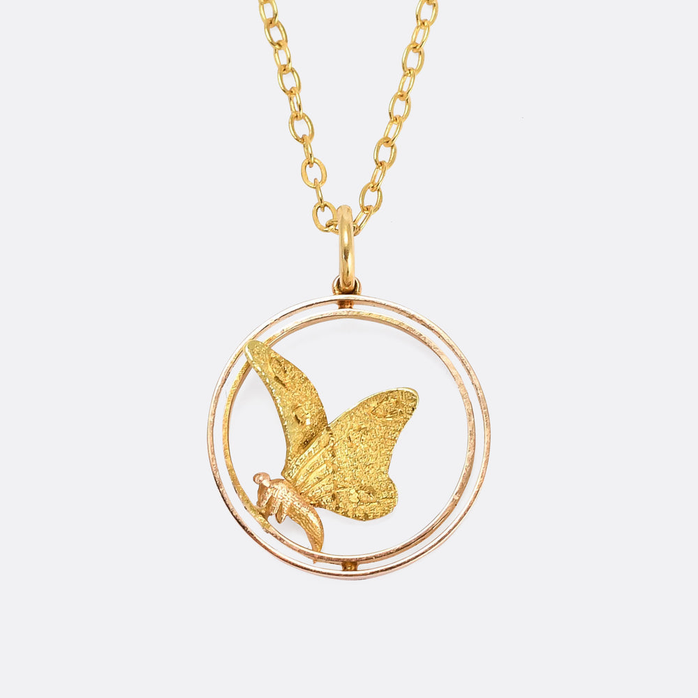 Edwardian Psyche Butterfly Halo Pendant
