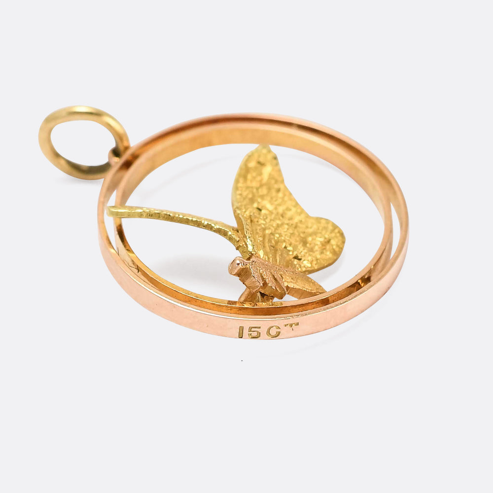 Edwardian Psyche Butterfly Halo Pendant
