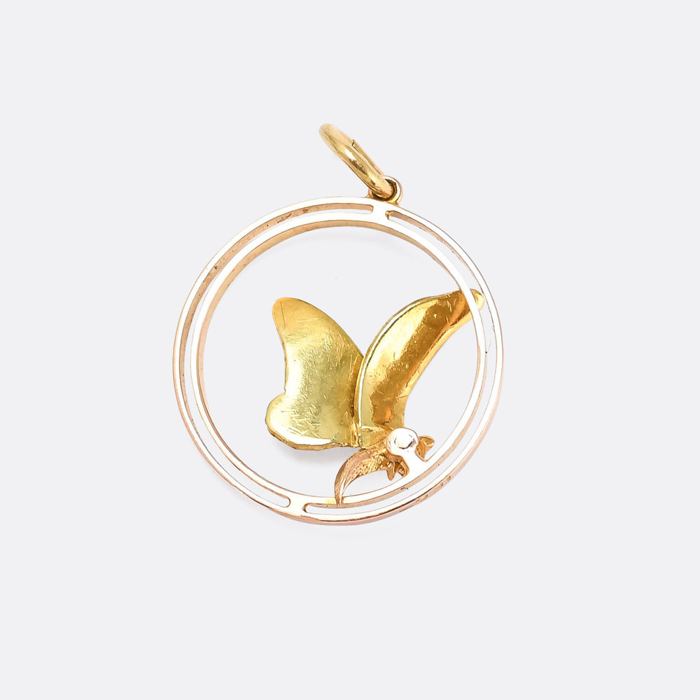 Edwardian Psyche Butterfly Halo Pendant