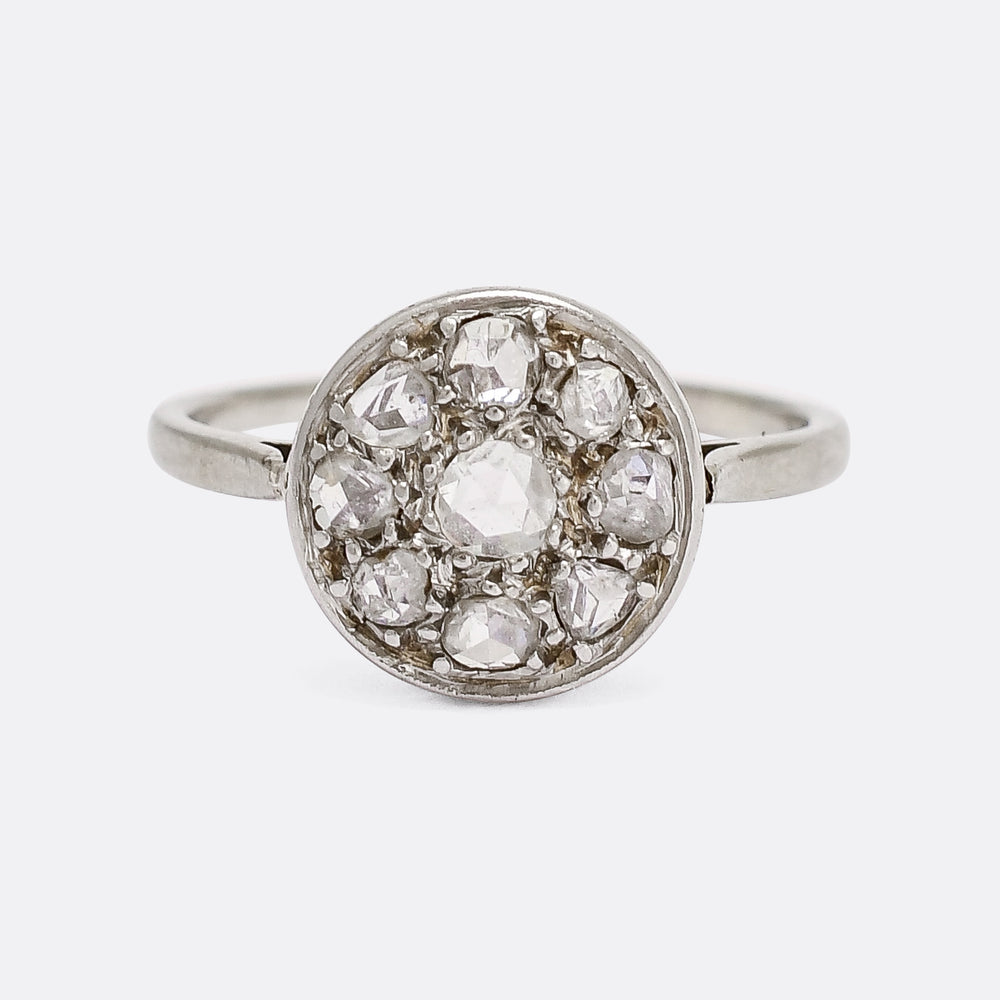Edwardian Rose Diamond Round Cluster Ring