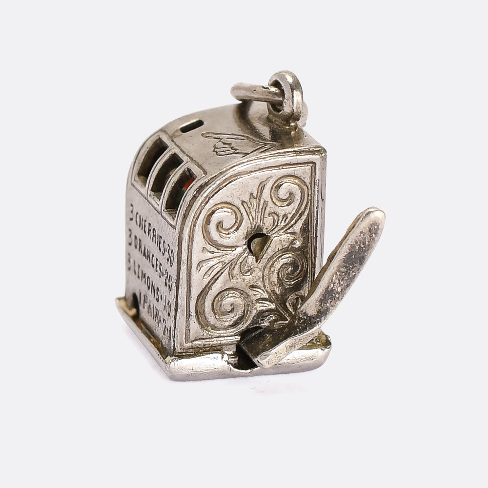 Edwardian Silver Slot Machine Pendant