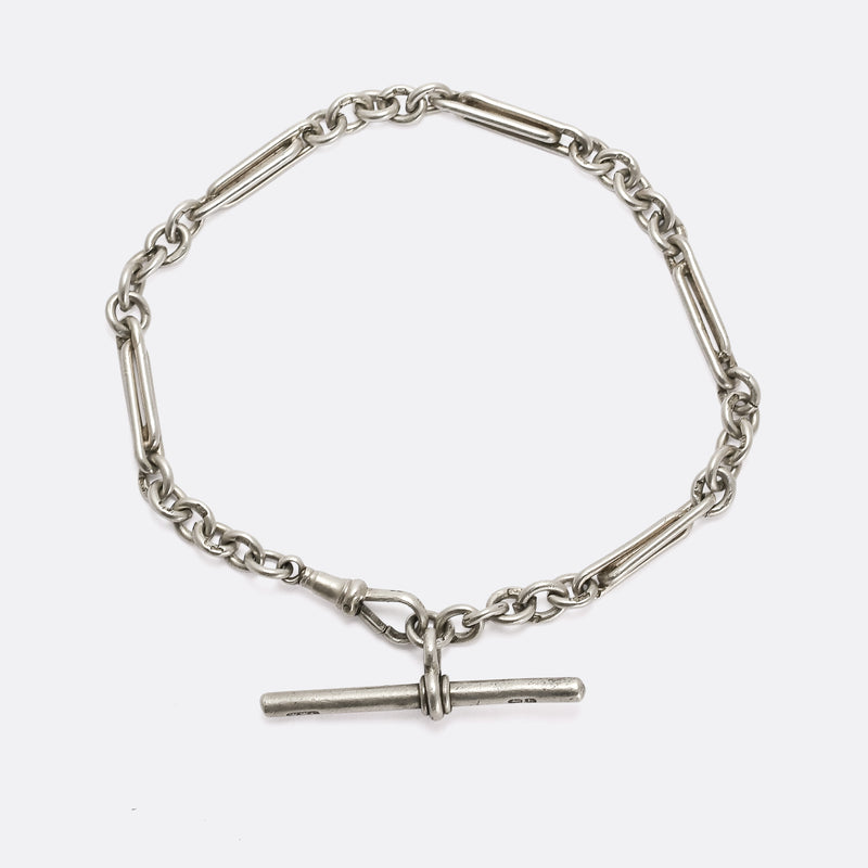 Edwardian Silver Trombone Link Bracelet – Butter Lane Antiques