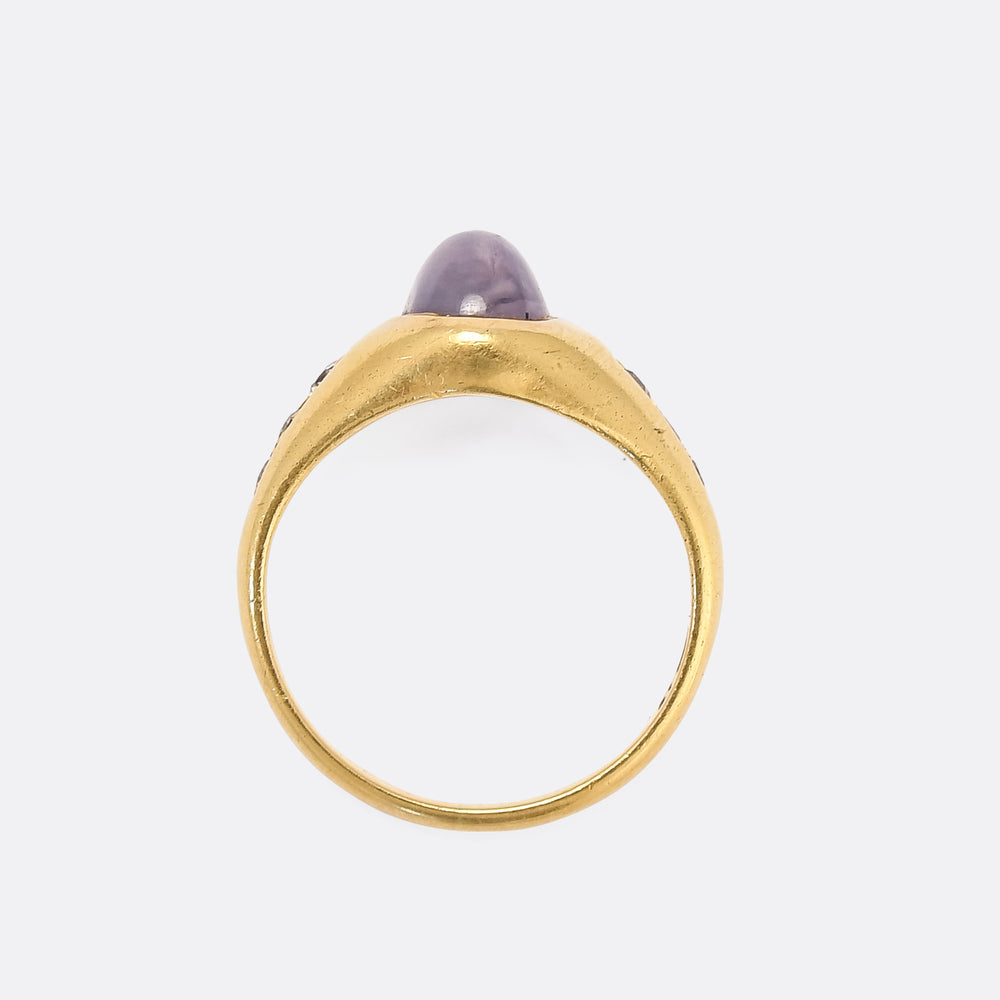 Edwardian Star Sapphire Signet Ring