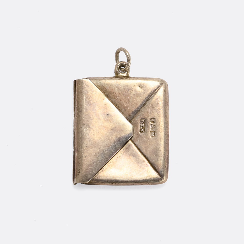 Edwardian Sterling Silver Envelope Pendant