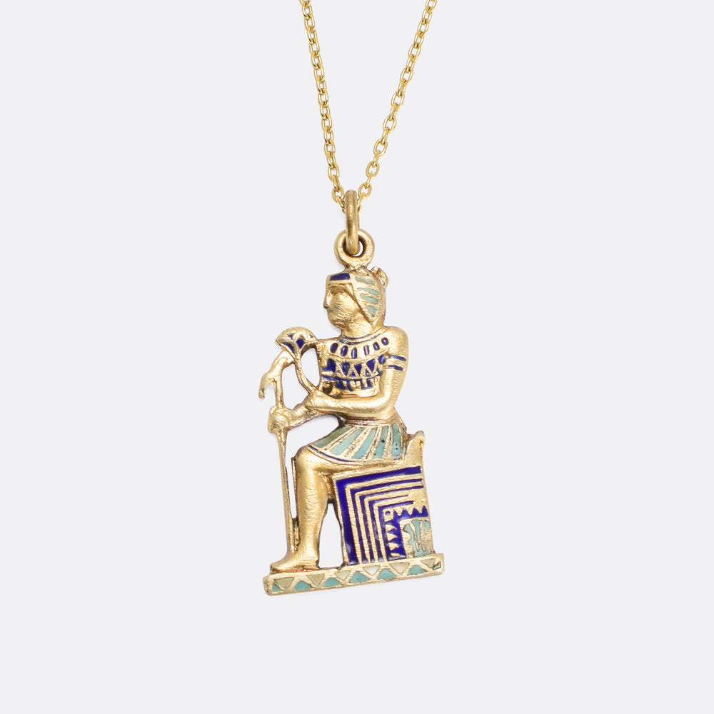 Egyptian Revival Enamel Pendant