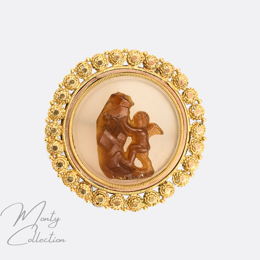 Etruscan Revival The Struggle For True Love Cameo Brooch
