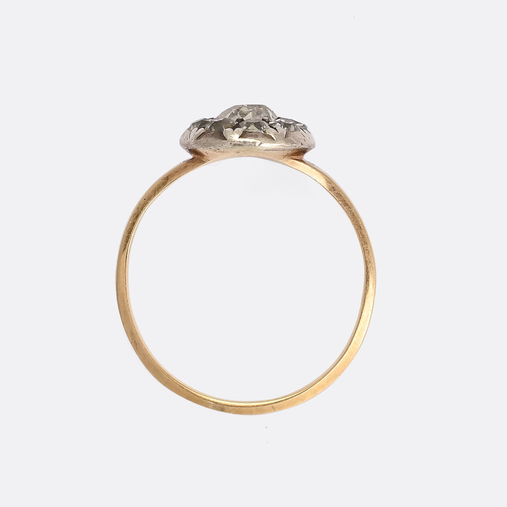 Georgian 0.74ct Old Cut Diamond Round Cluster Ring