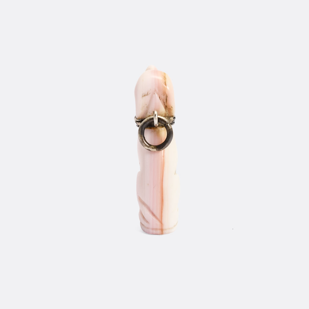 Georgian Angelskin Coral Hound Dog Pendant