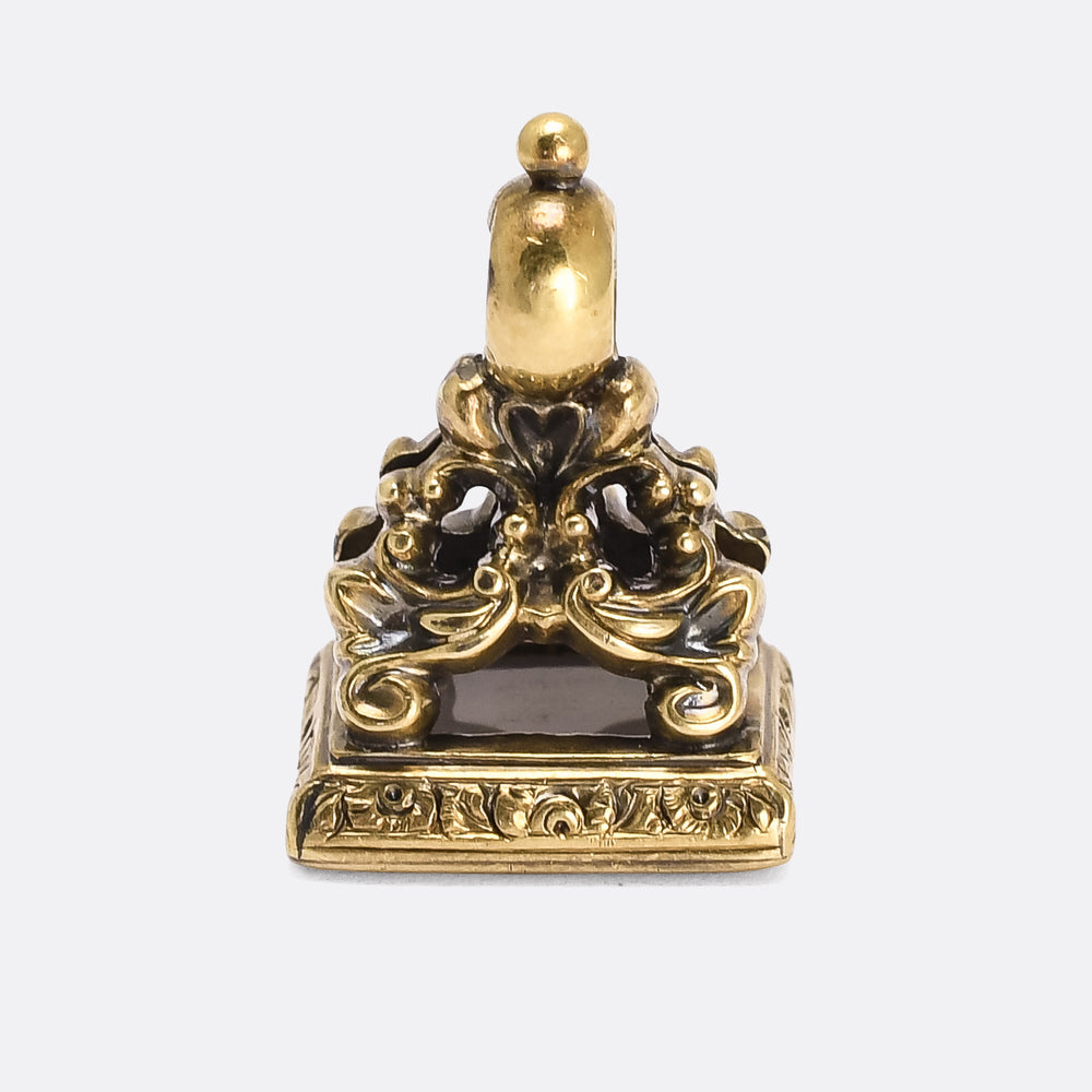 Georgian Chalcedony Dove Of Peace Intaglio Seal Fob Pendant
