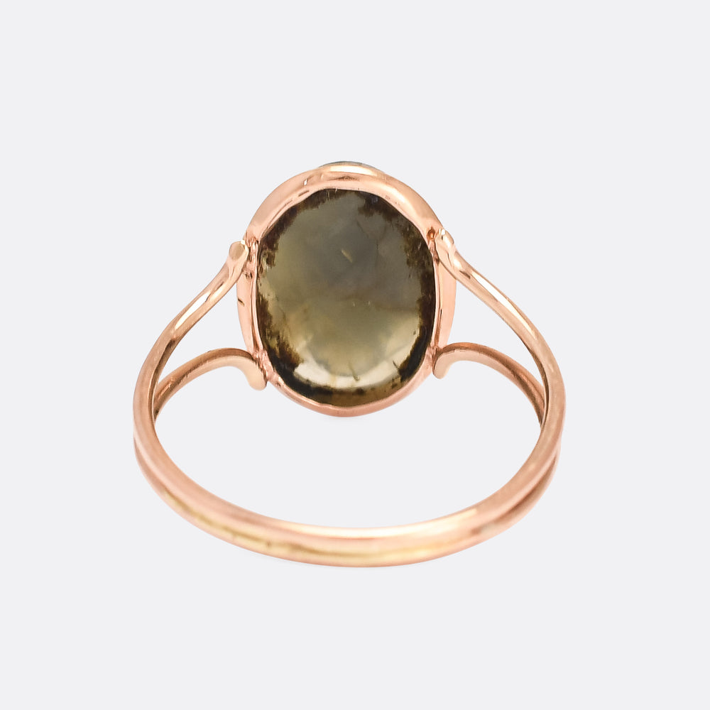Georgian Chimpanzee Labradorite Cameo Ring