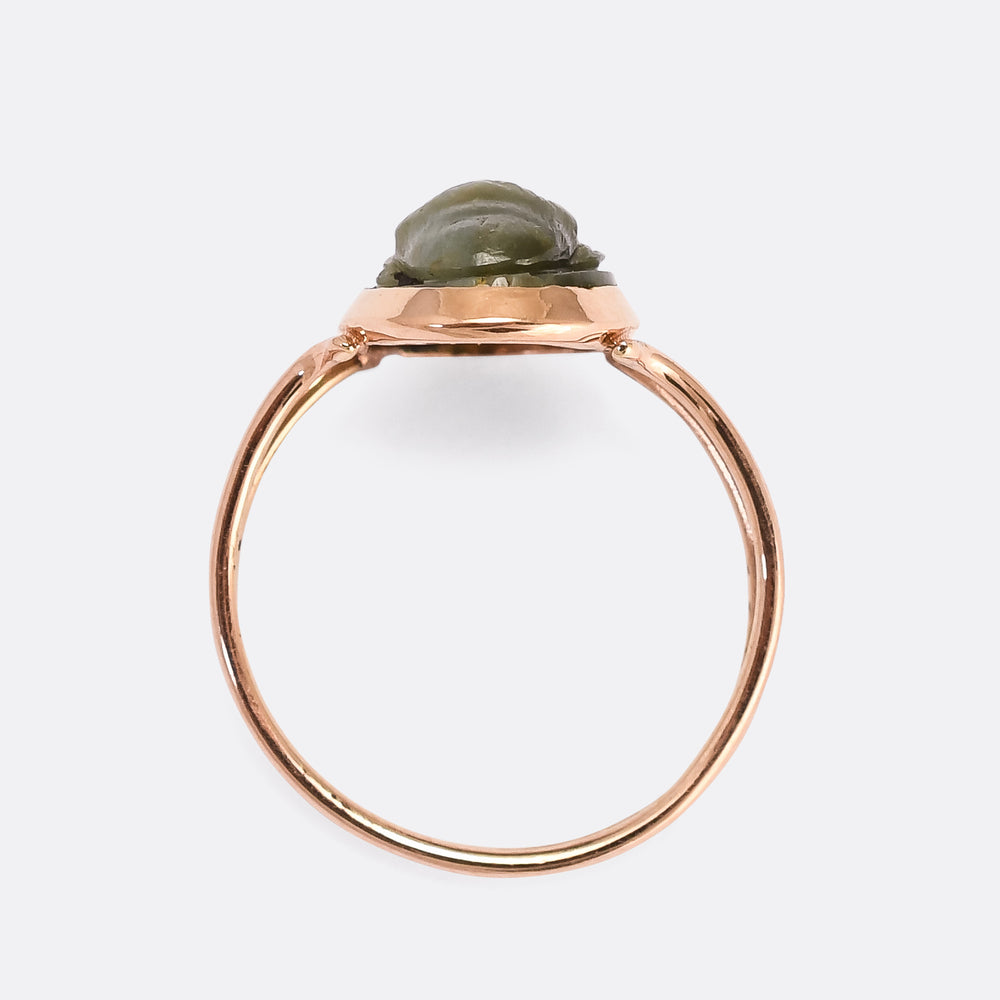 Georgian Chimpanzee Labradorite Cameo Ring