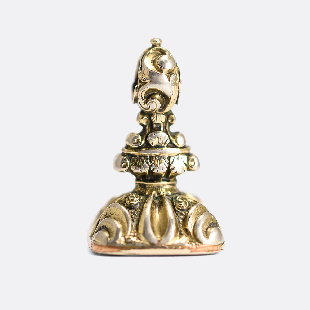 Georgian Doves And Love Knot 'LE PLUS LOIN LE PLUS SERRE' Intaglio Seal Fob