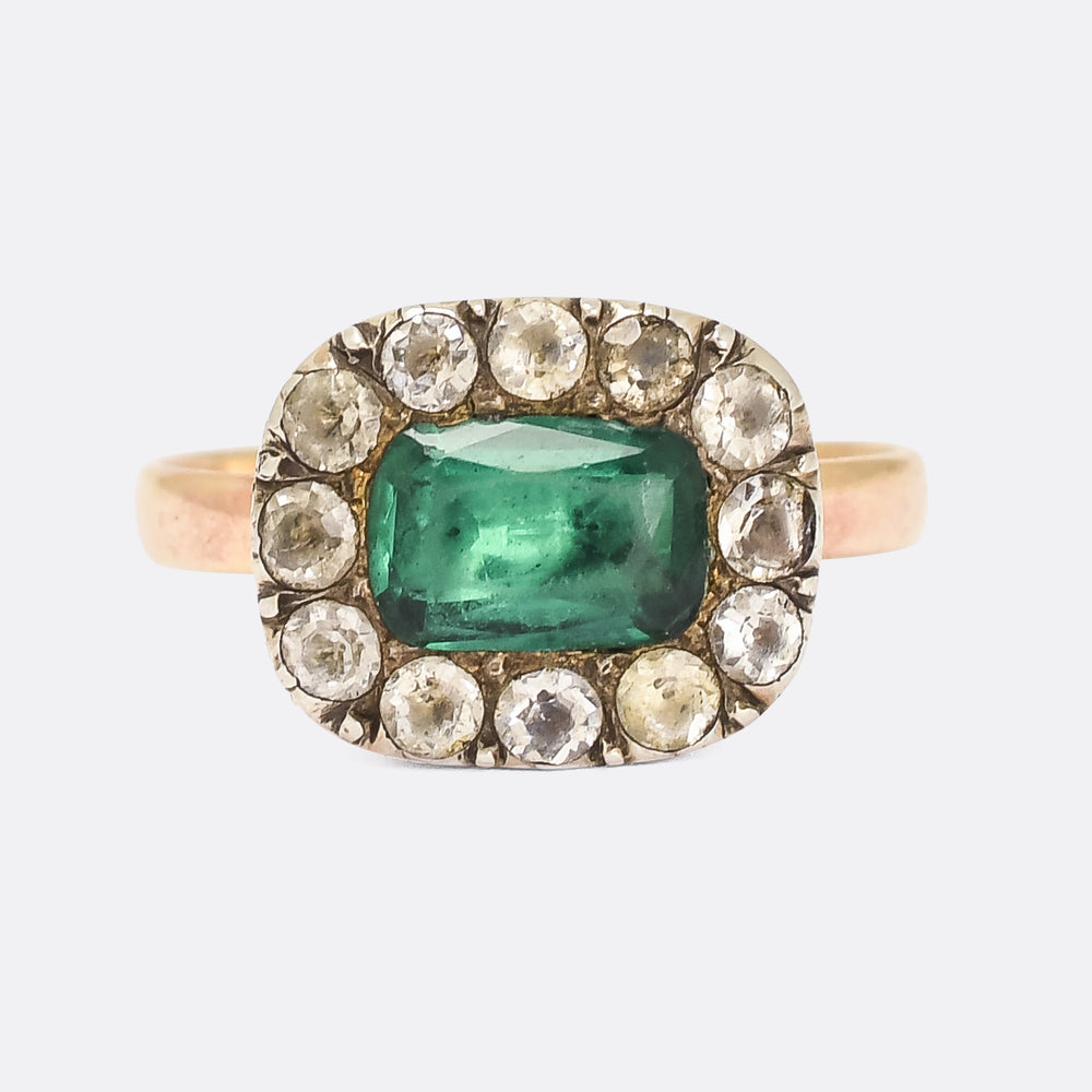 Georgian Emerald Paste Cluster Ring