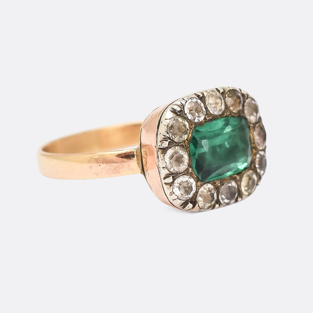 Georgian Emerald Paste Cluster Ring
