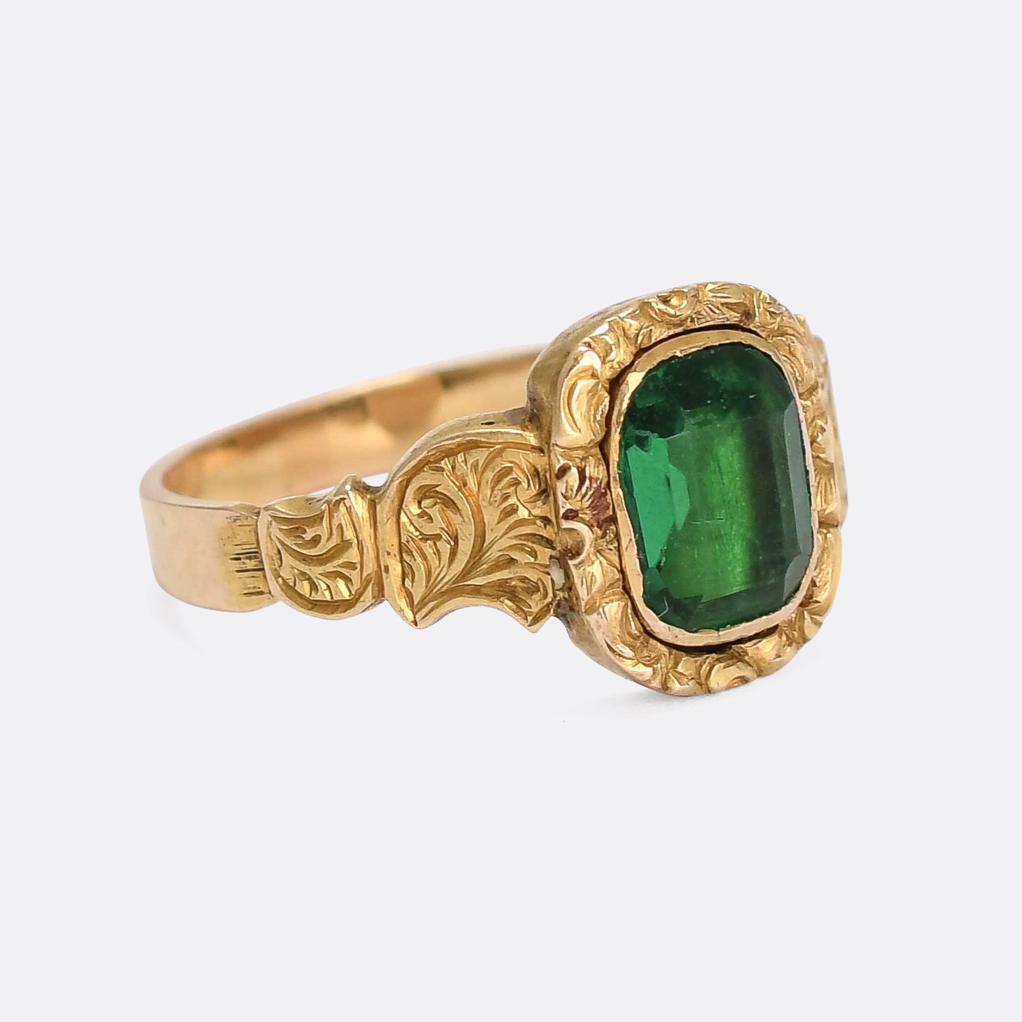 Georgian Emerald Paste Single Stone Ring Butter Lane Antiques