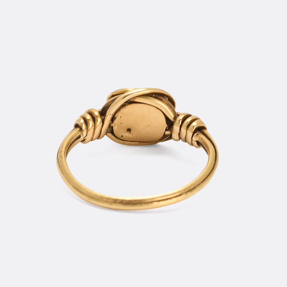 Georgian Garnet Love Knot Ring