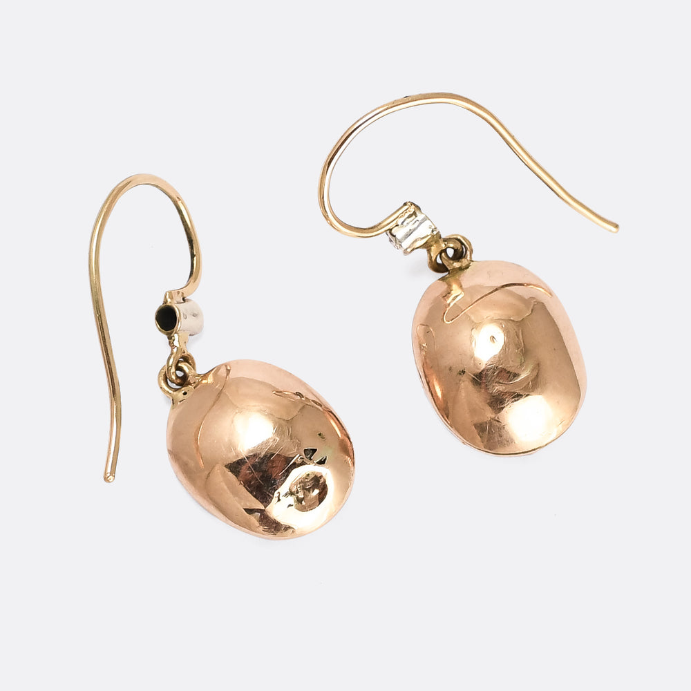 Georgian Garnet Paste & Diamond Earrings
