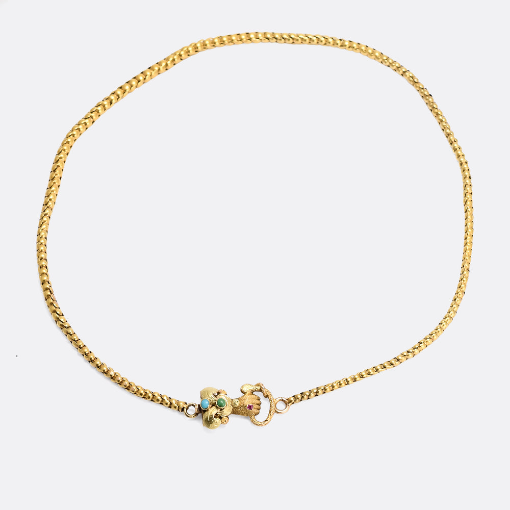 Georgian Hand & Snake Chain Necklace