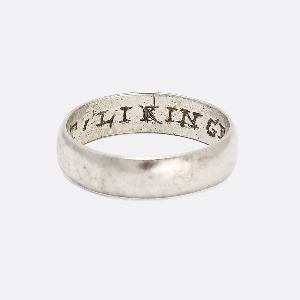 Georgian LET LIKINGE LAST Silver Posy Ring