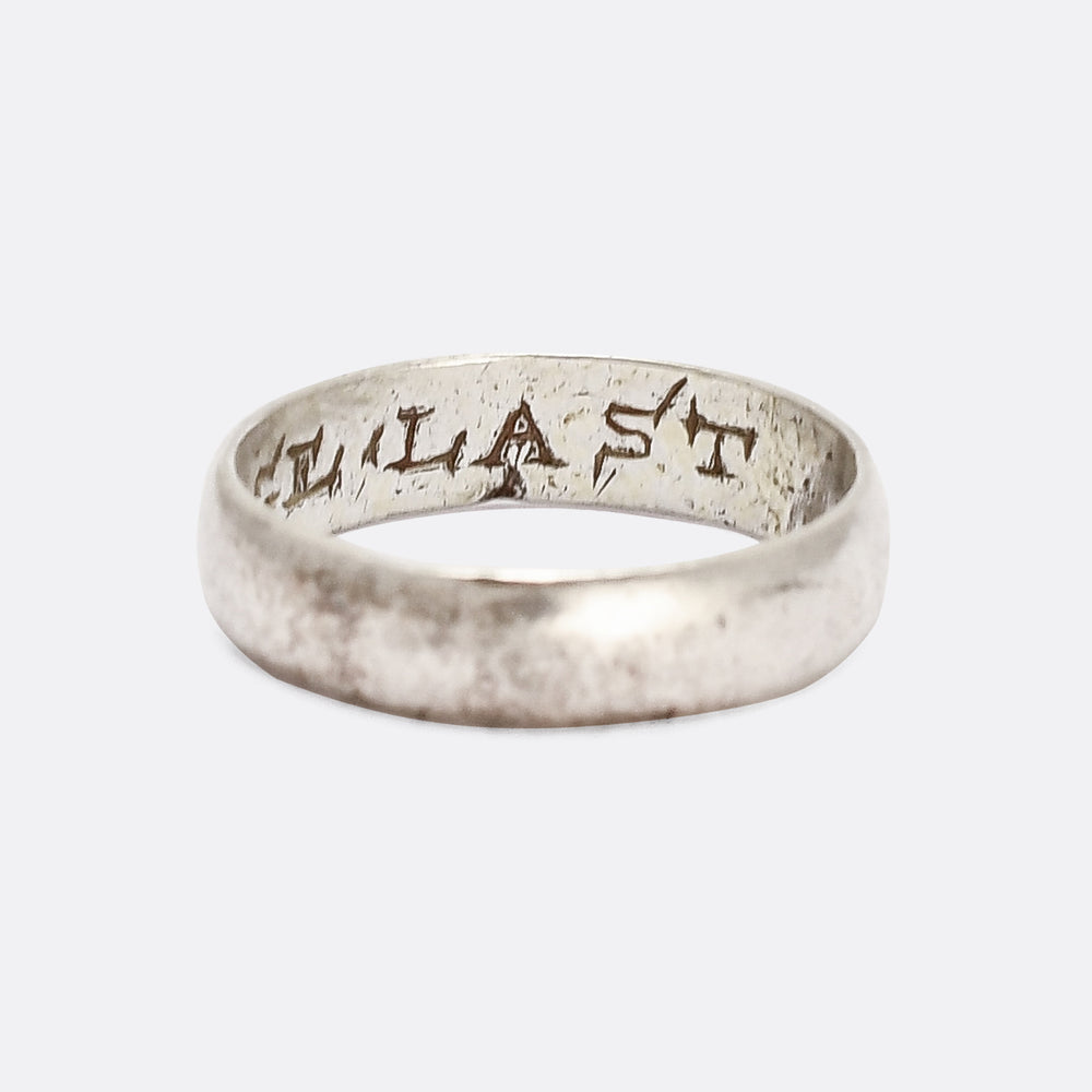 Georgian LET LIKINGE LAST Silver Posy Ring