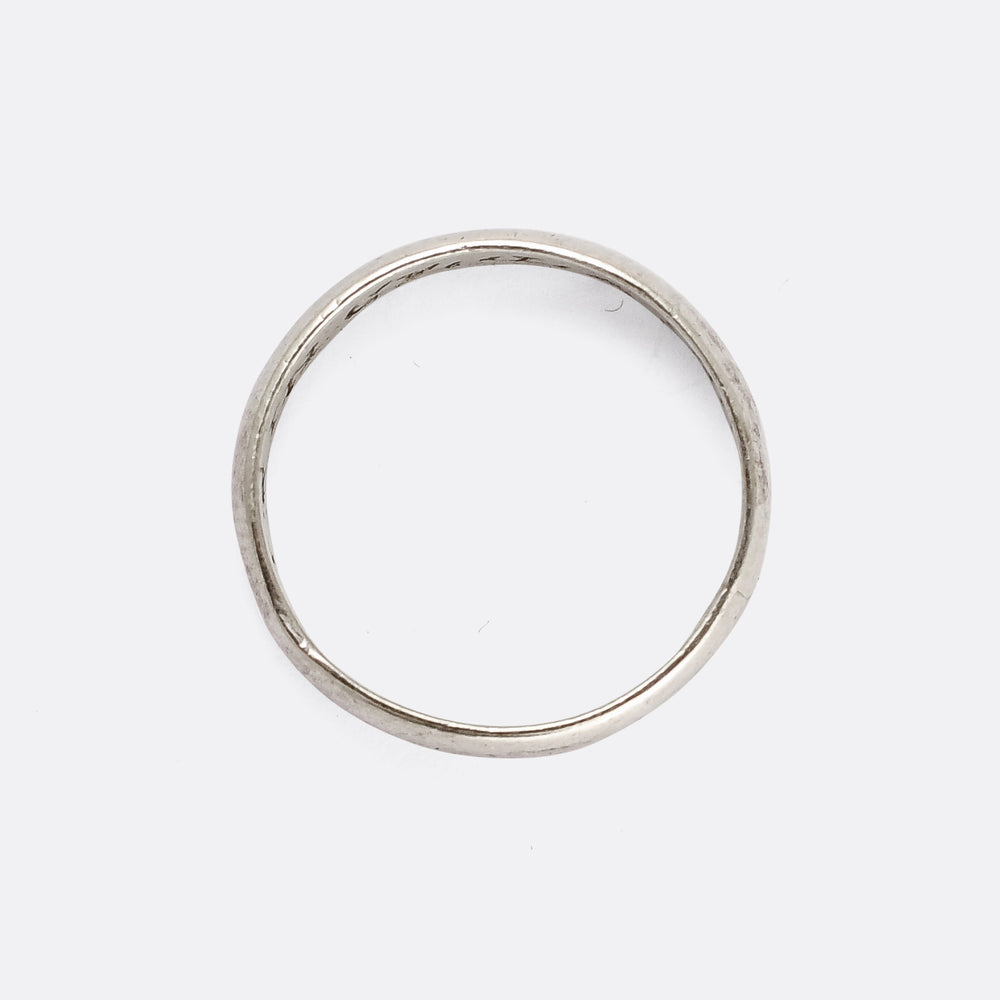 Georgian LET LIKINGE LAST Silver Posy Ring