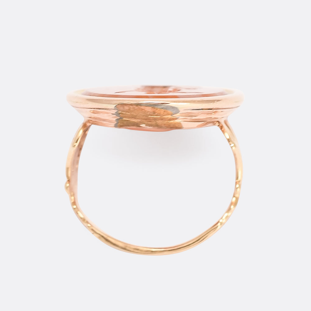 Georgian Laetitia Intaglio Banded Agate Signet Ring