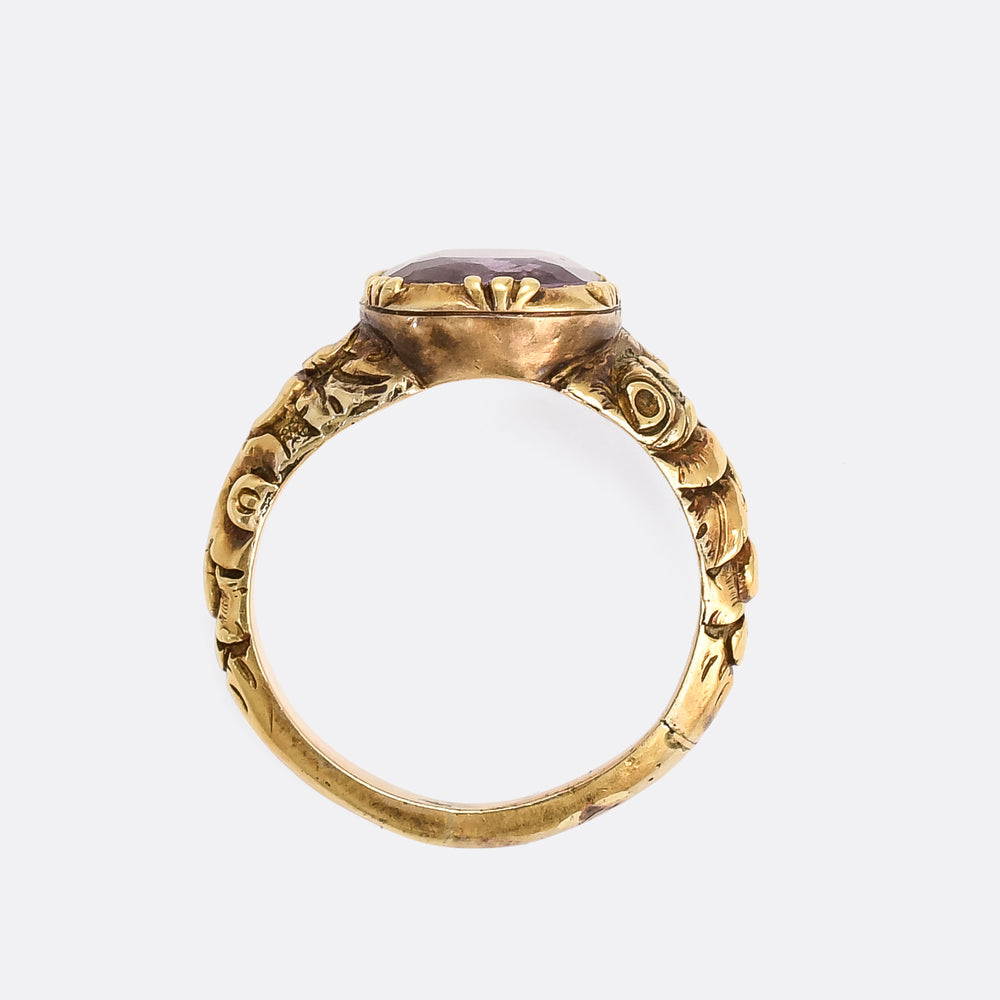 Georgian Lavender Paste Single-Stone Ring