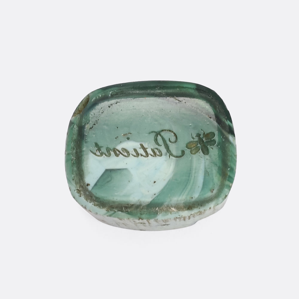 Georgian Marble Glass Be Patient Intaglio Seal