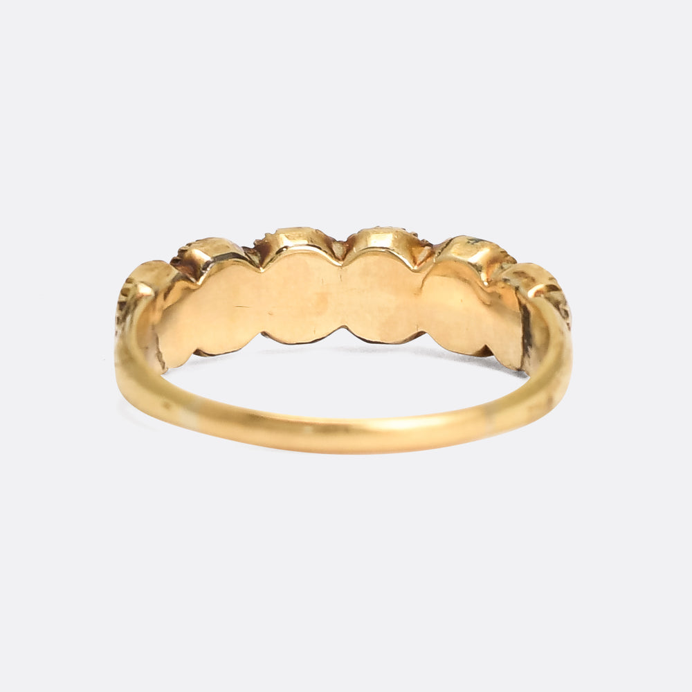 Georgian Natural Pearl Half-Hoop Band