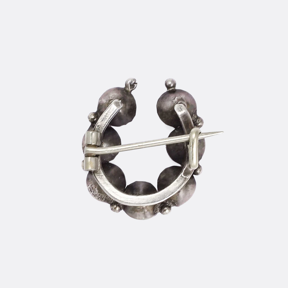 Georgian Old Cut Paste Horseshoe Brooch