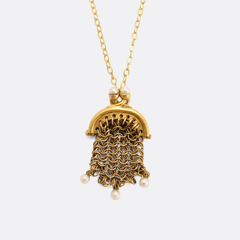 Georgian Pearl Miser's Purse Charm