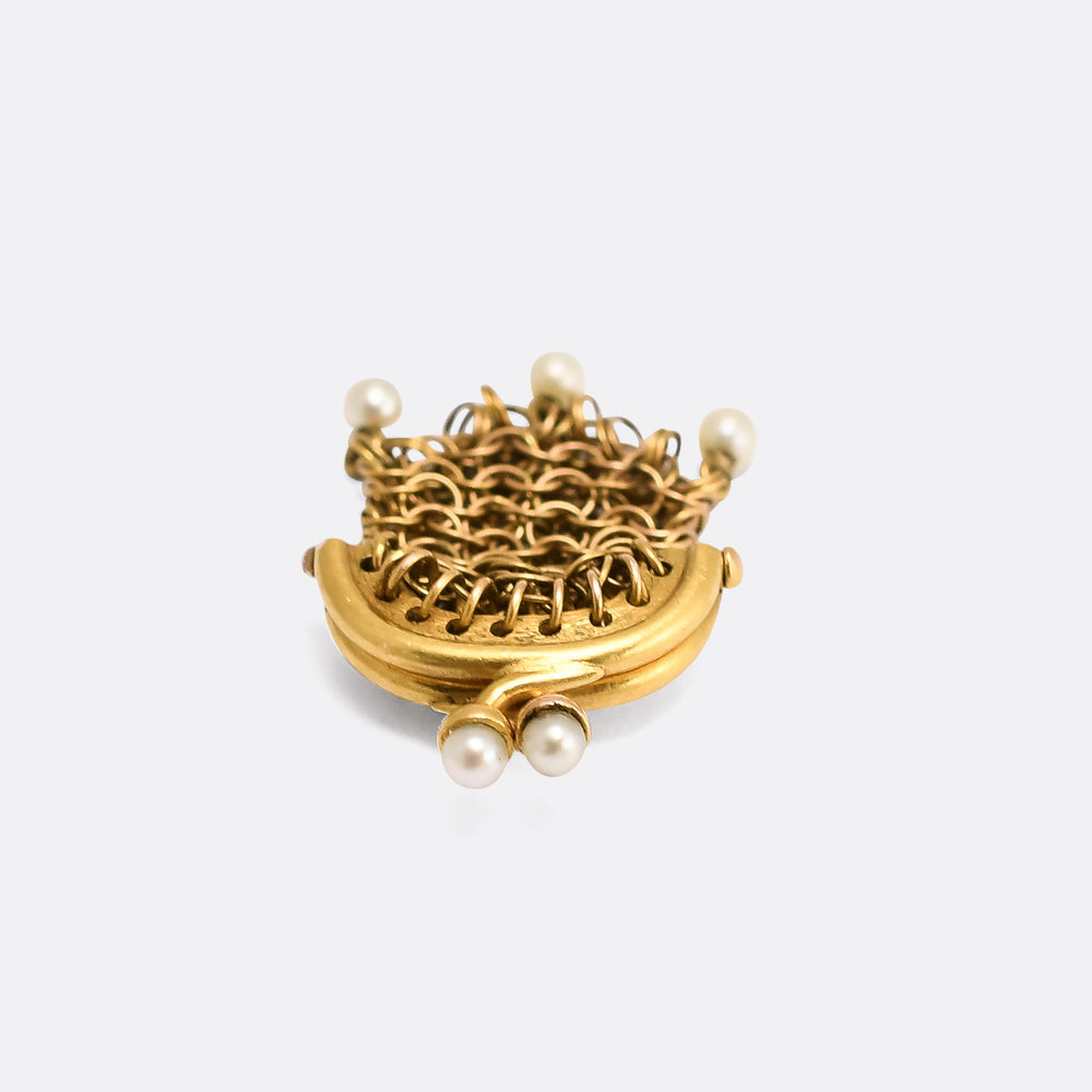 Georgian Pearl Miser's Purse Charm