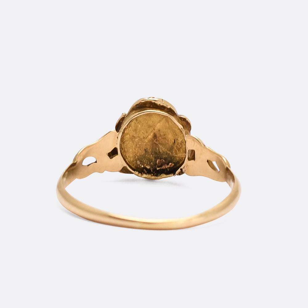 Georgian Pearl Three-Stone Cluster Ring