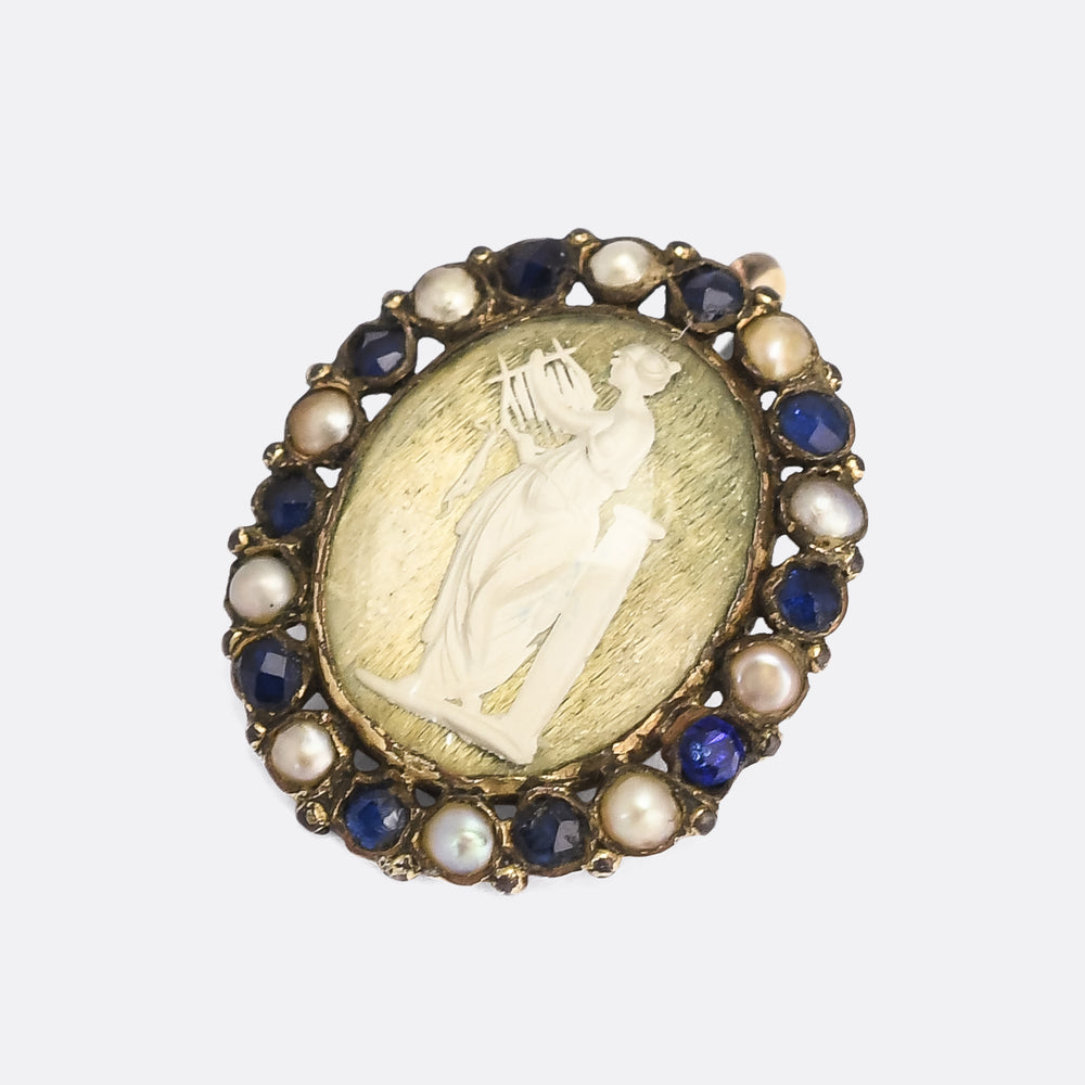 Georgian Terpsichore Sulphide Cameo Pendant