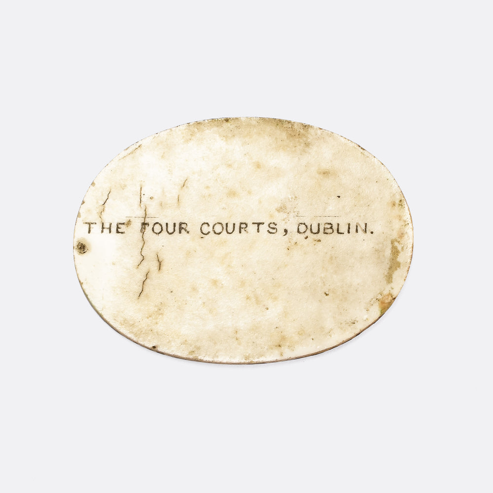 Georgian The Four Courts, Dublin Porcelain Miniature Plaque