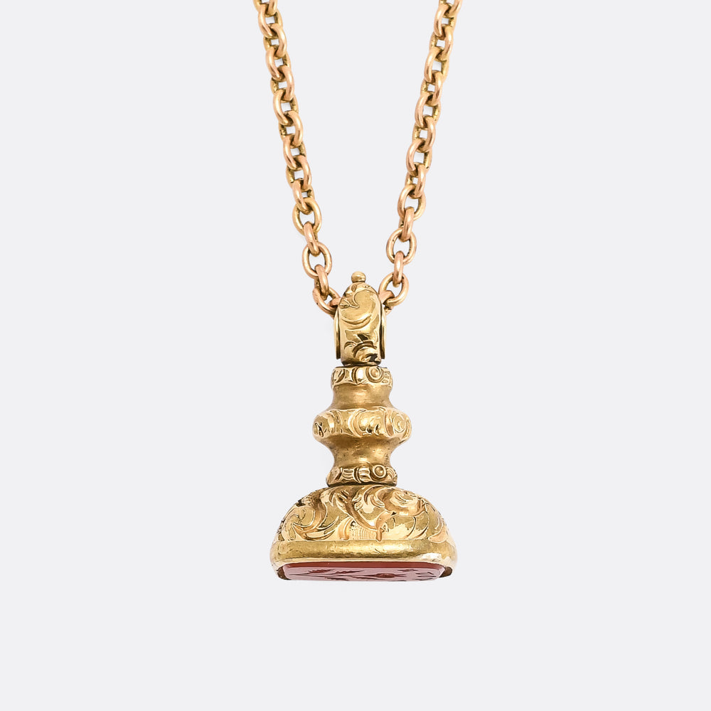 Georgian Thought Of You Rebus Seal Fob Pendant