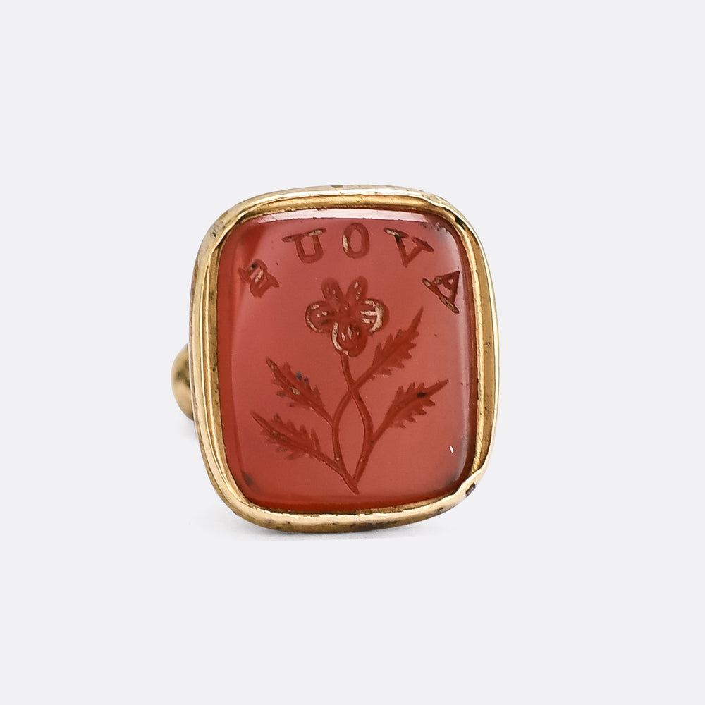 Georgian Thought Of You Rebus Seal Fob Pendant