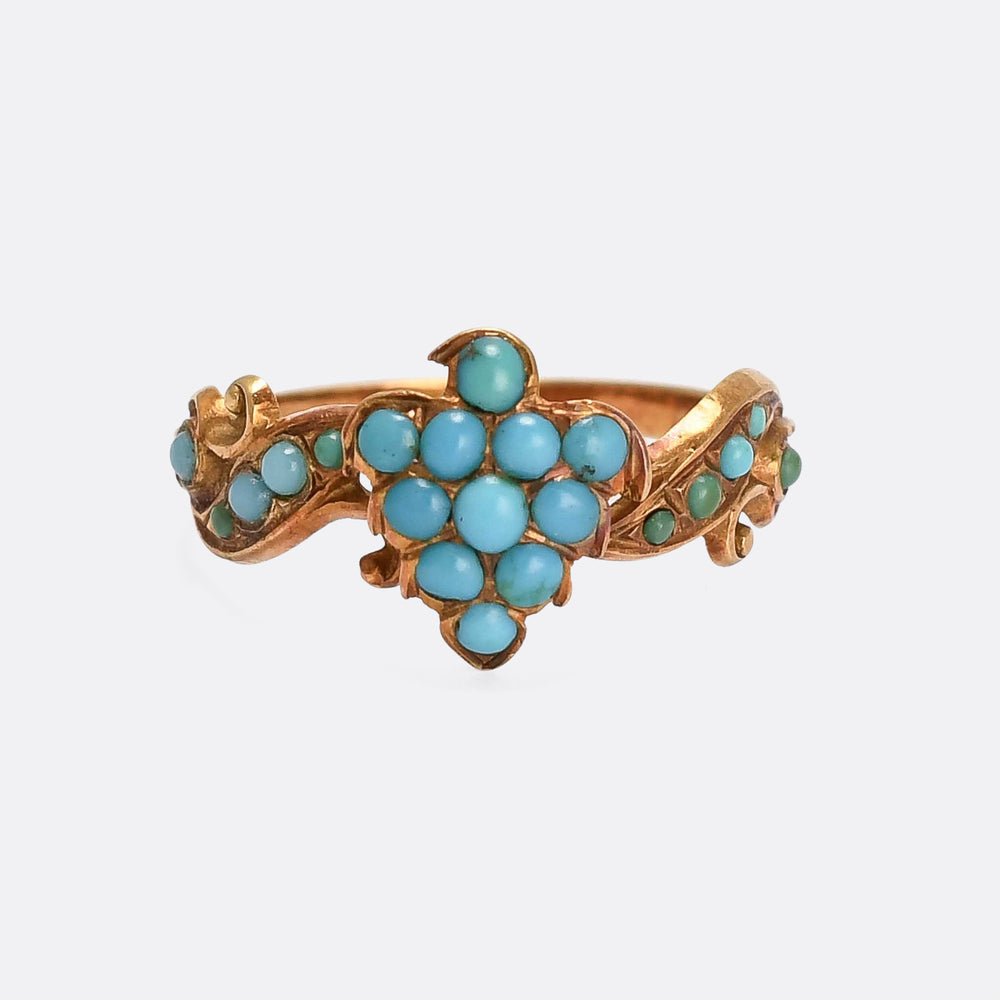 Georgian Turquoise Grape Bunch Cluster Ring