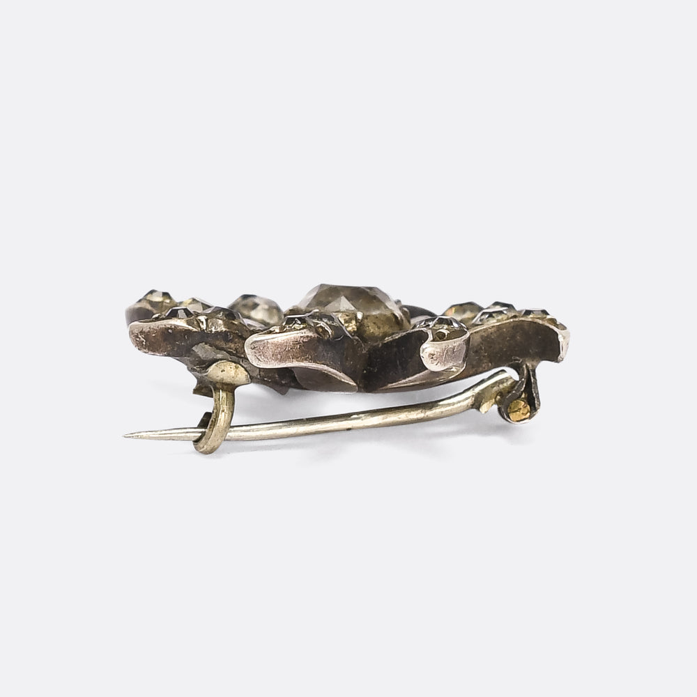 Georgian White Paste Starburst Brooch