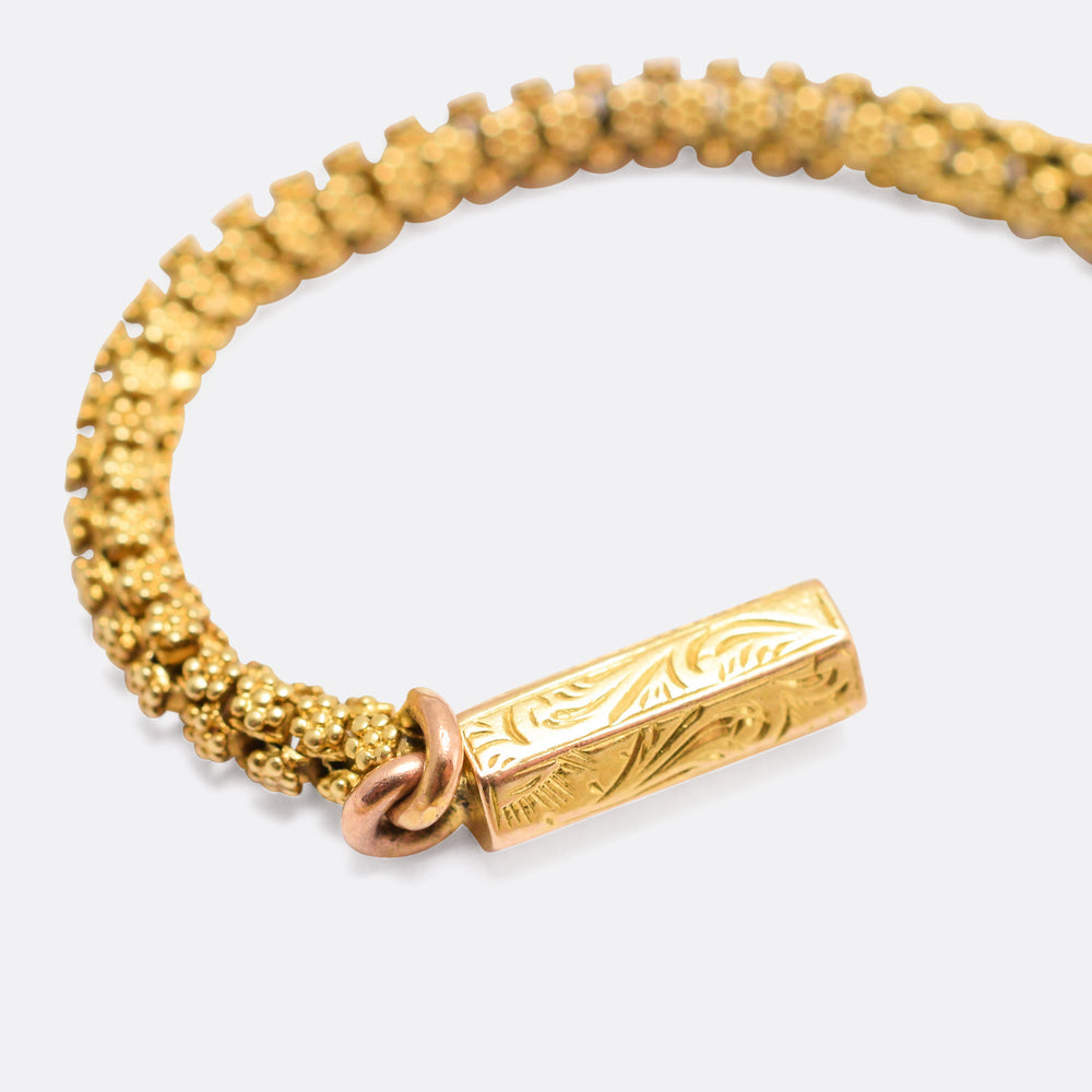 Georgian 18k Gold Flower Link Chain