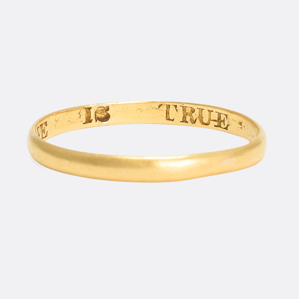 Georgian 18k Gold Posy Ring MY LOVE IS TRUE