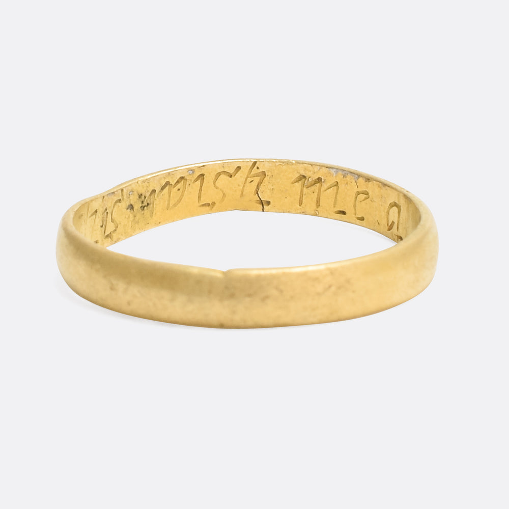 Georgian 18k Gold Posy Ring Read This Wish Me A Kiss