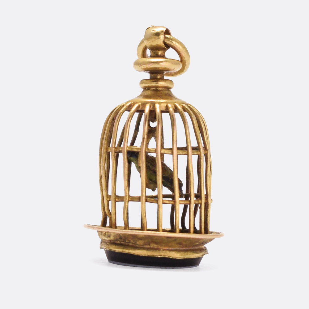 Georgian Bird Cage Seal Pendant