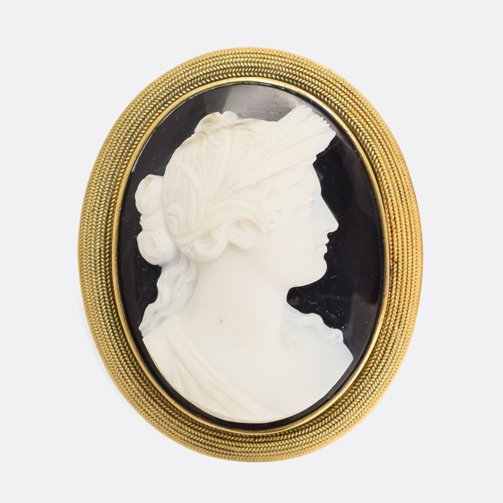 Georgian Onyx Classical Cameo Brooch
