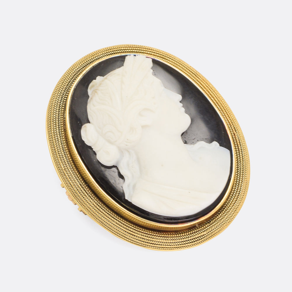 Georgian Onyx Classical Cameo Brooch