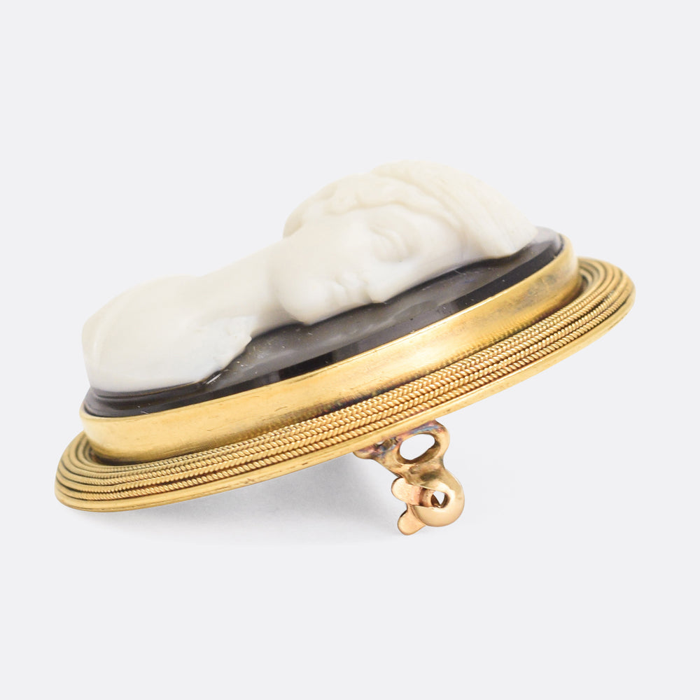 Georgian Onyx Classical Cameo Brooch