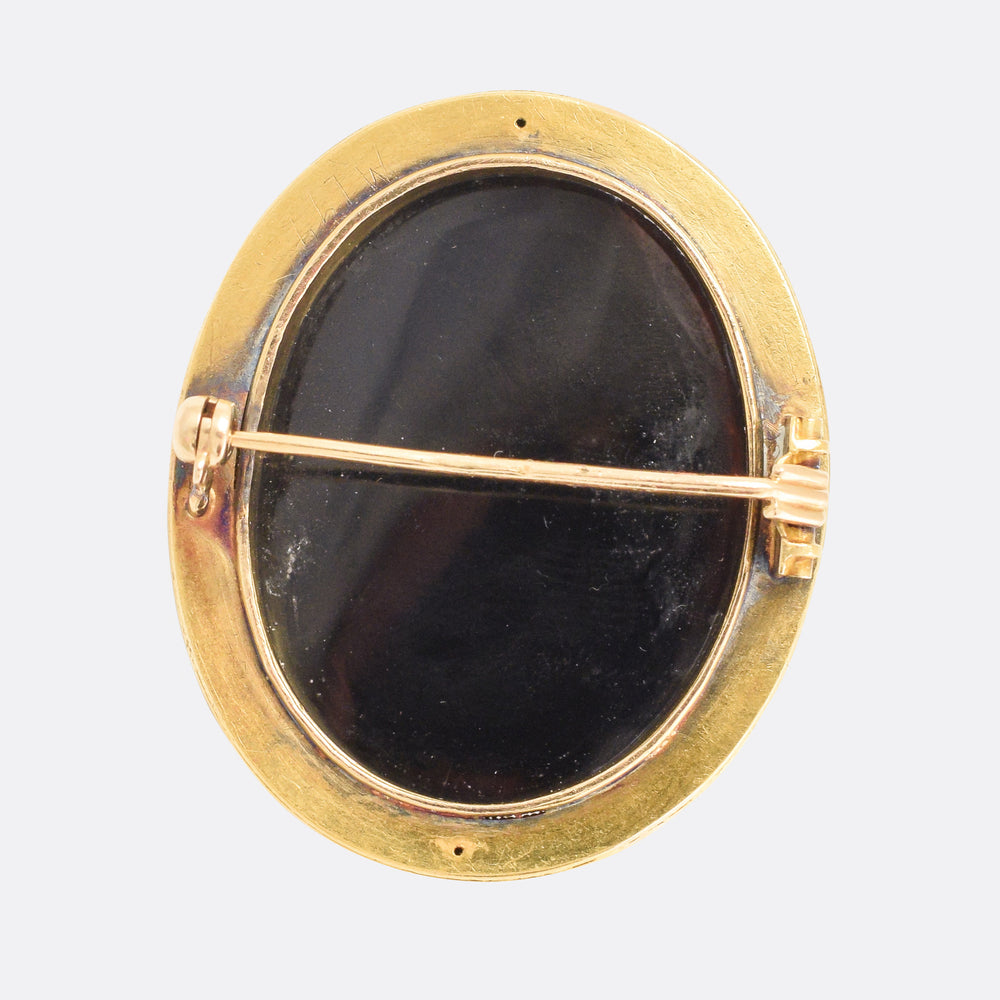 Georgian Onyx Classical Cameo Brooch