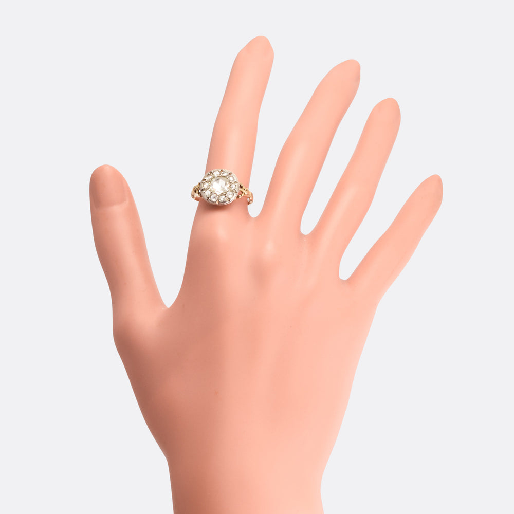 Georgian Rose Cut Diamond Cluster Ring