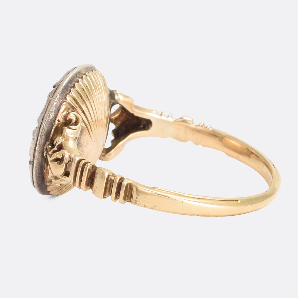 Georgian Rose Cut Diamond Cluster Ring